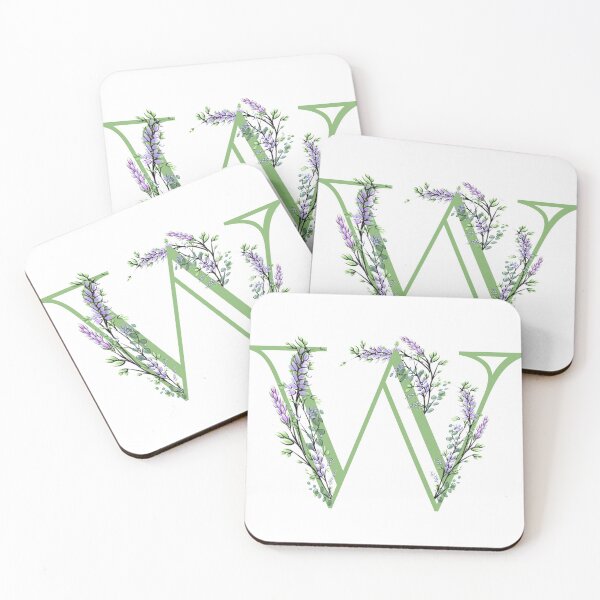 Item preview,  The letter “W” | romantic Eucalyptus and Lavender floral illustration | floral Monograms designed and sold by hollycooper.
