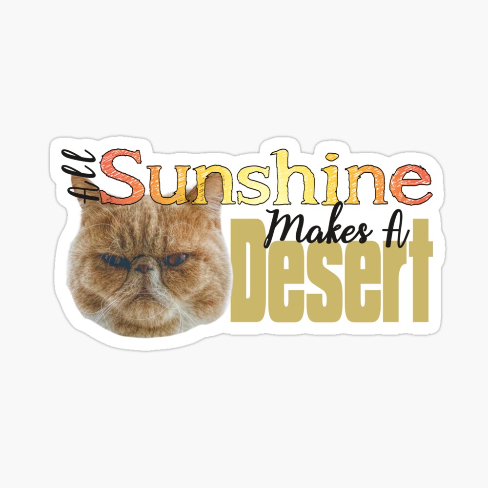 Poster Tout Le Soleil Fait Un Desert Dire Un Chat Grincheux Dire Humoristique Par Jda Deestees Redbubble