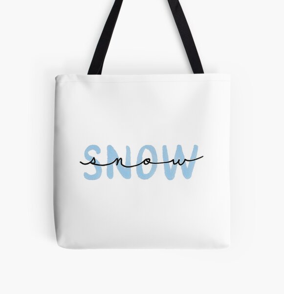 "Snow" Word Art All Over Print Tote Bag