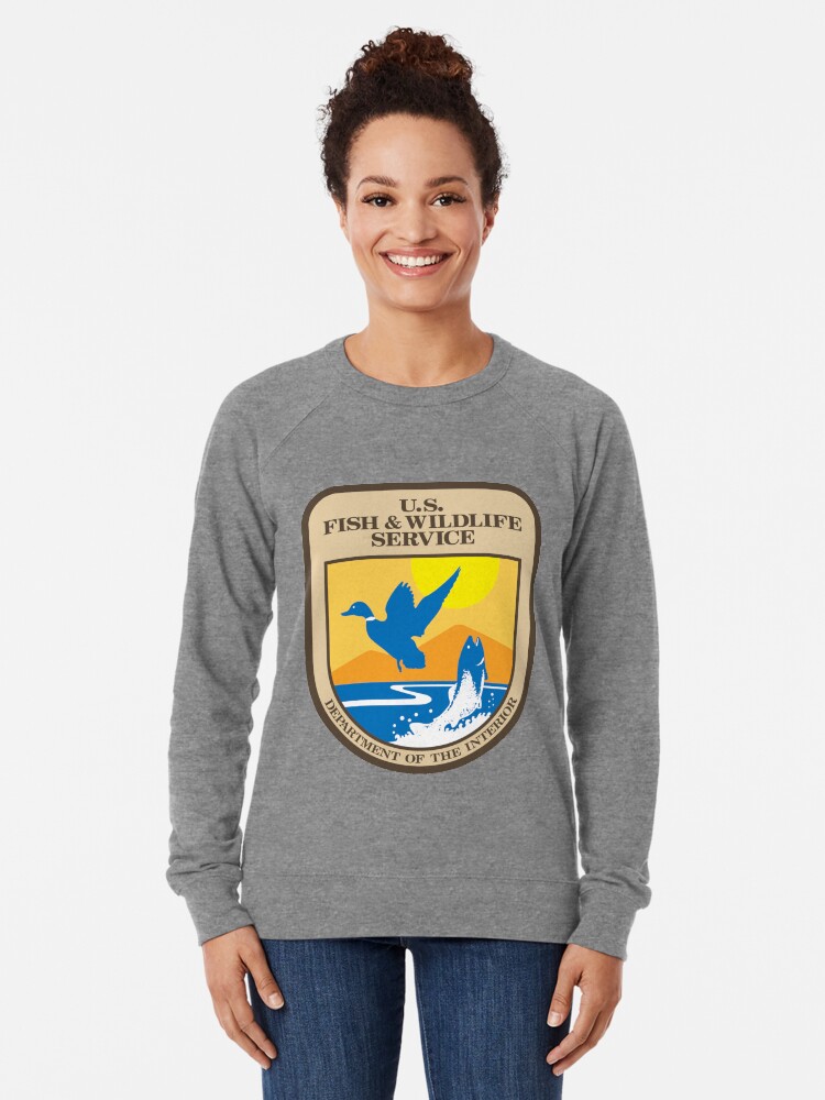 Us Fish And Wildlife Service Department Of Interior Crest Lightweight Sweatshirt By Threeampersands Redbubble