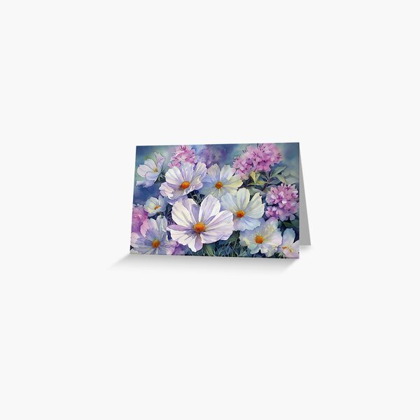 Cosmos and Phlox Greeting Card