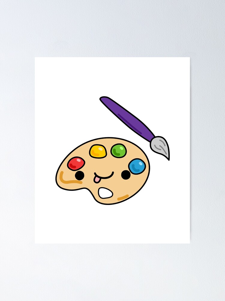 Kawaii Paint Palette Poster By Kawaiilife Redbubble