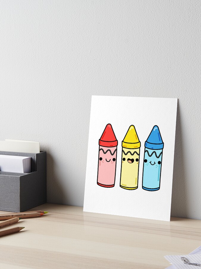 Kawaii Crayon Box | Art Board Print