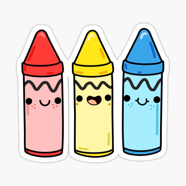 Cute Crayon Clip Art, Kawaii Crayon Clip Art, School Supply Clip Art