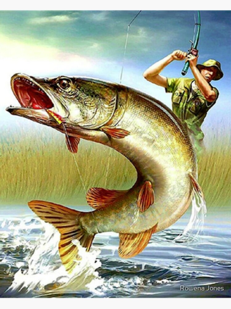 Fishing Fishermen Sports Outdoors Hunting Bass Wildlife Fish Poster for  Sale by Rowena Jones