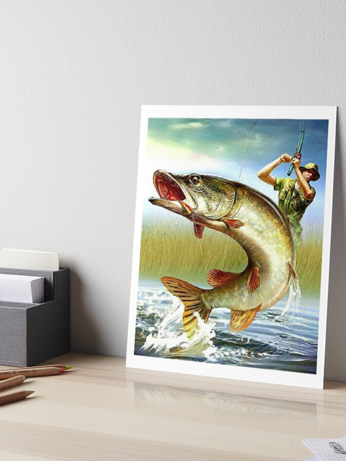 Fishing Fishermen Sports Outdoors Hunting Bass Wildlife Fish | Art Board  Print