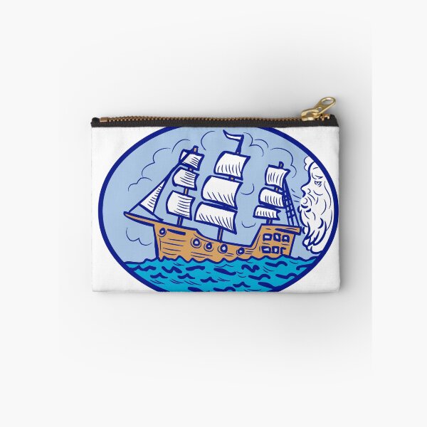 Item preview, Boreas Blowing Sailing Ship Oval Drawing designed and sold by patrimonio.