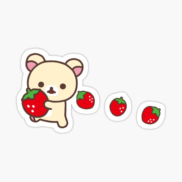 Item preview, korilakkuma and strawberries designed and sold by KuteKkuma.