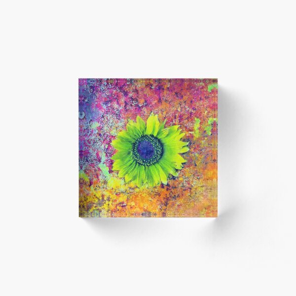 Abstract sunflower Acrylic Block