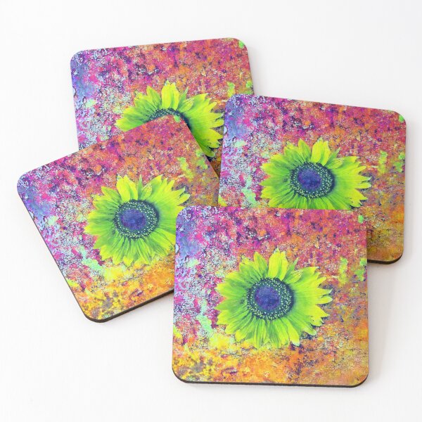 Abstract sunflower Coasters (Set of 4)