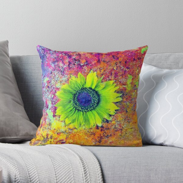 Abstract sunflower Throw Pillow