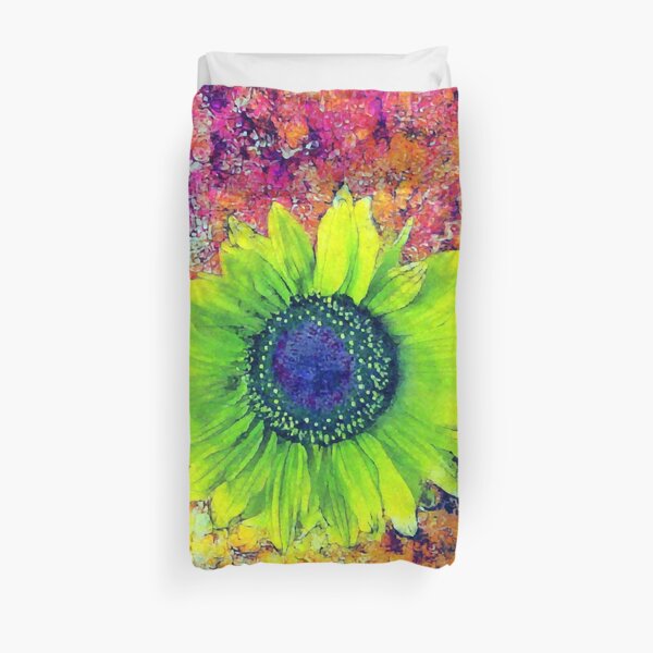 Abstract sunflower Duvet Cover