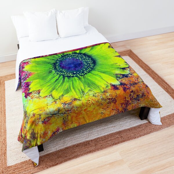 Abstract sunflower Comforter