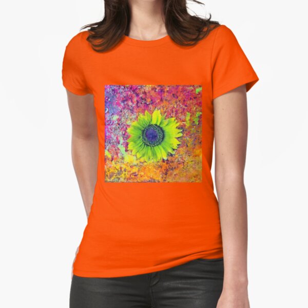 Abstract sunflower Fitted T-Shirt