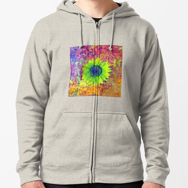 Abstract sunflower Zipped Hoodie