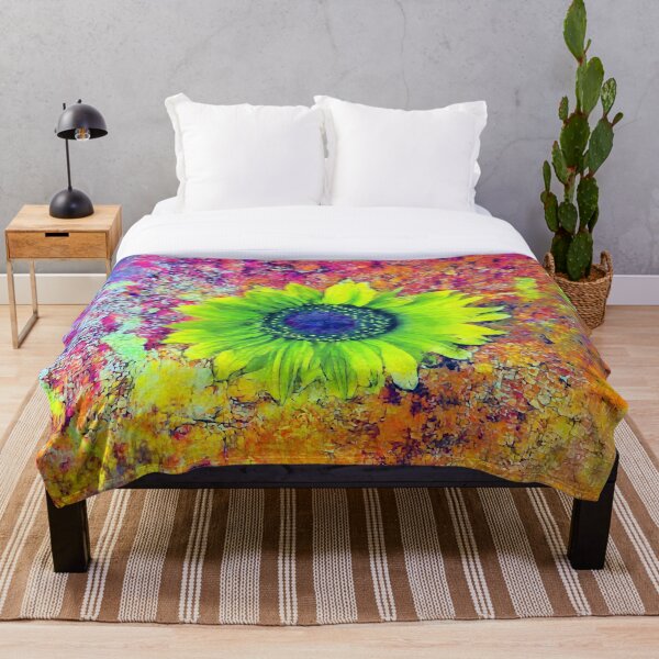 Abstract sunflower Throw Blanket