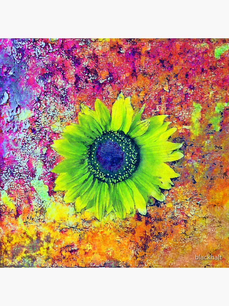 Artwork view, Abstract sunflower designed and sold by blackhalt