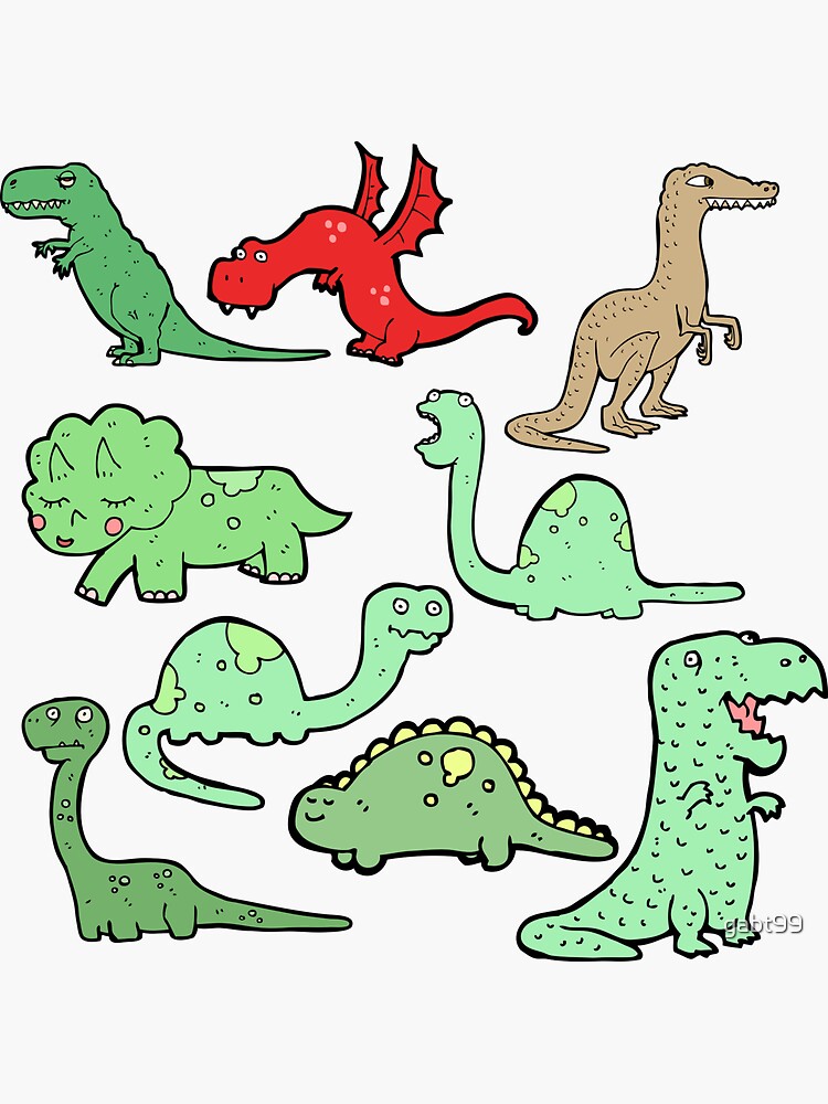 "Sticker Pack dinosaurs " Sticker for Sale by gabt99 Redbubble