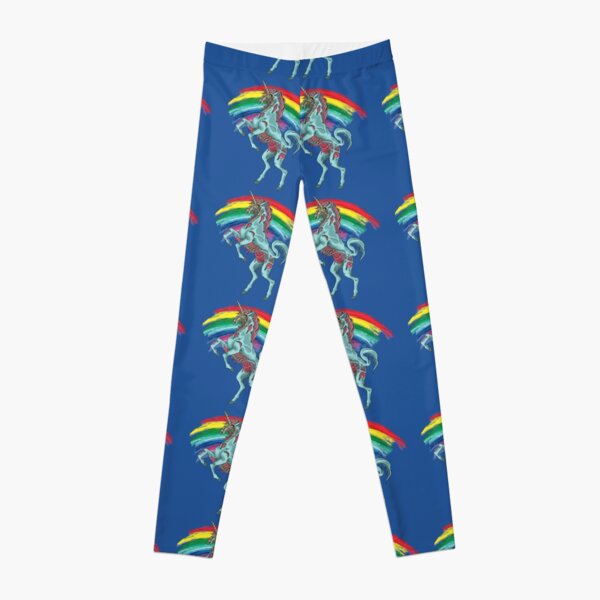 Unicorn vs Robot Rainbow Leggings