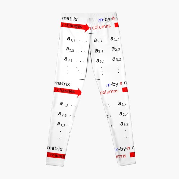 In mathematics, a matrix is a rectangle of numbers, arranged in rows and columns Leggings