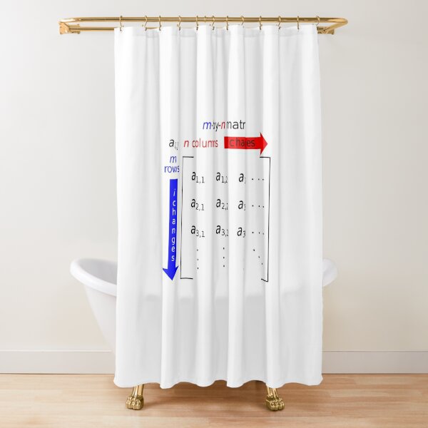 In mathematics, a matrix is a rectangle of numbers, arranged in rows and columns Shower Curtain