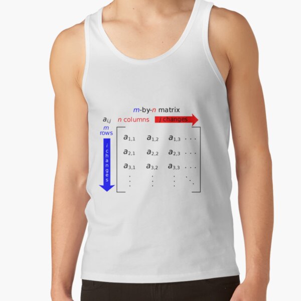 In mathematics, a matrix is a rectangle of numbers, arranged in rows and columns Tank Top