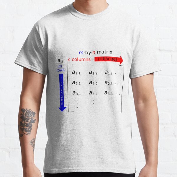 In mathematics, a matrix is a rectangle of numbers, arranged in rows and columns Classic T-Shirt