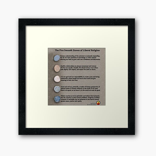 5 Smooth Stones of Liberal Religion Framed Art Print