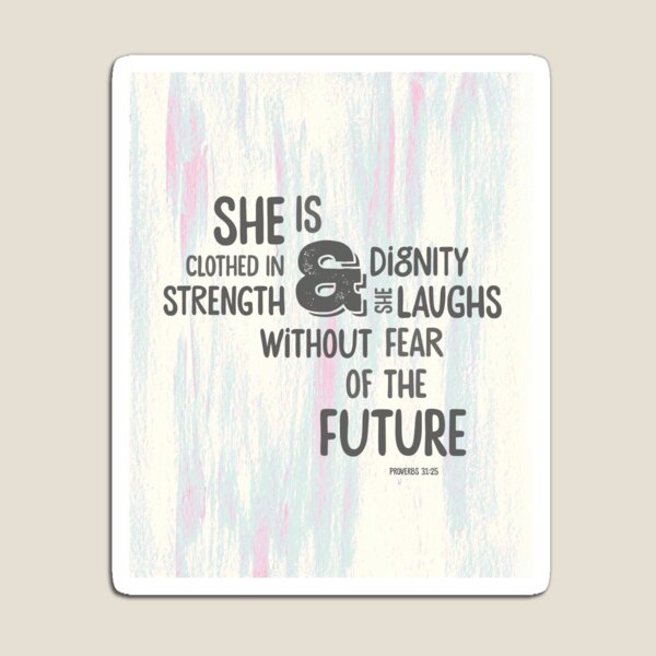 Pretty Painted Modern Typographic Bible Verse. Magnet