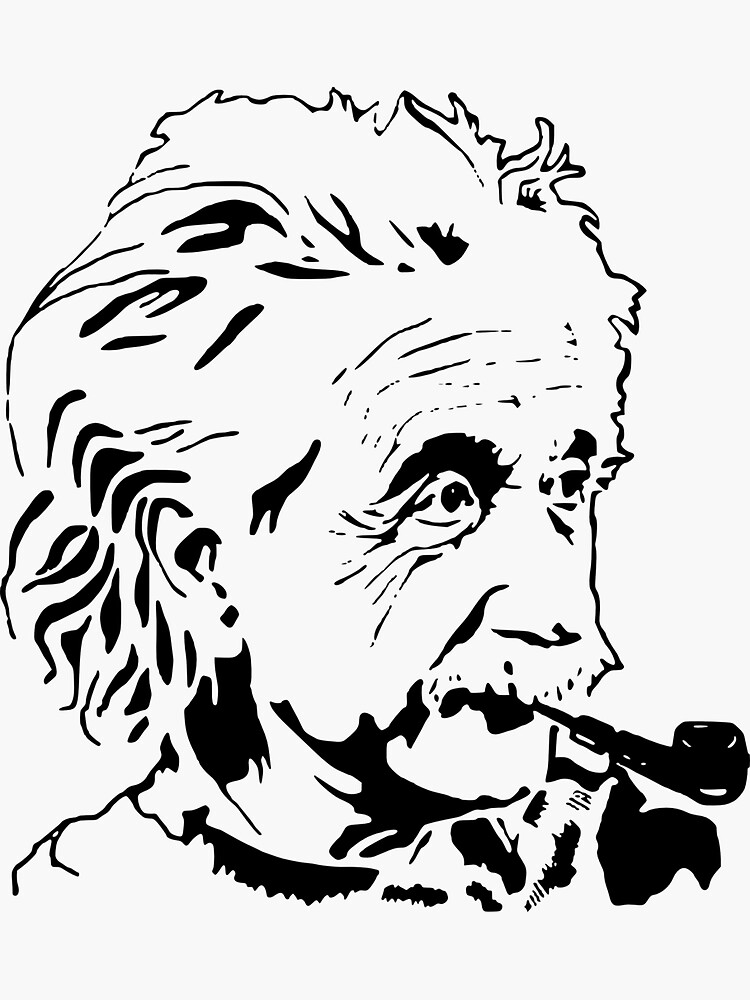 Albert Einstein Smoking A Pipe Sticker For Sale By Andrius123 Redbubble