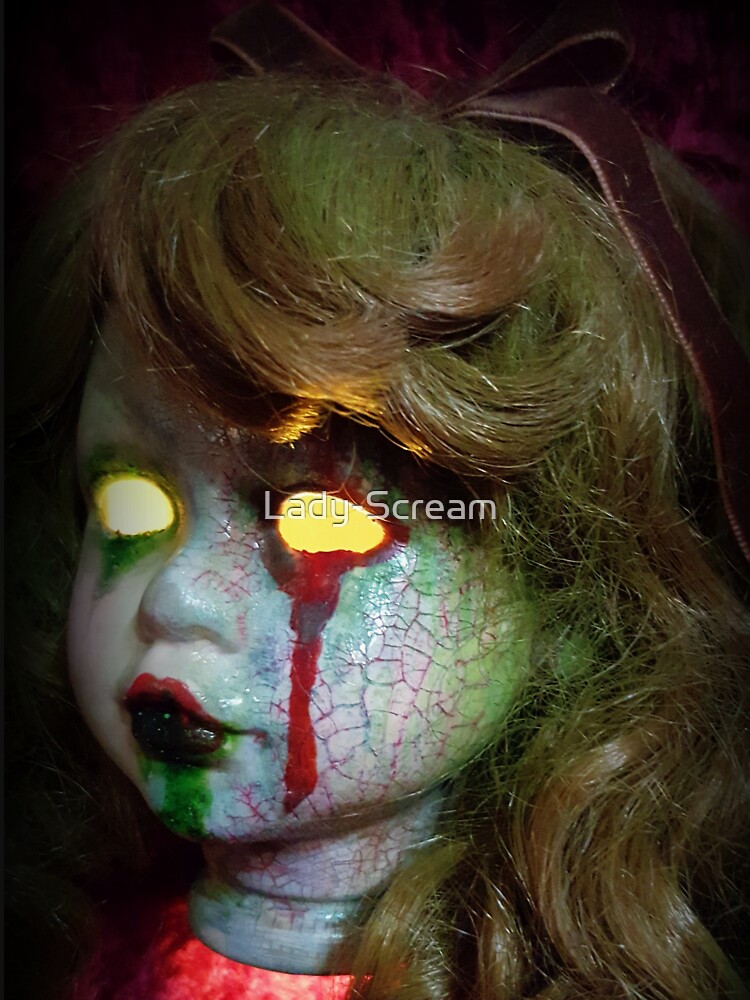 Lady Scream Zombie Horror Doll Head Light by Lady-Scream