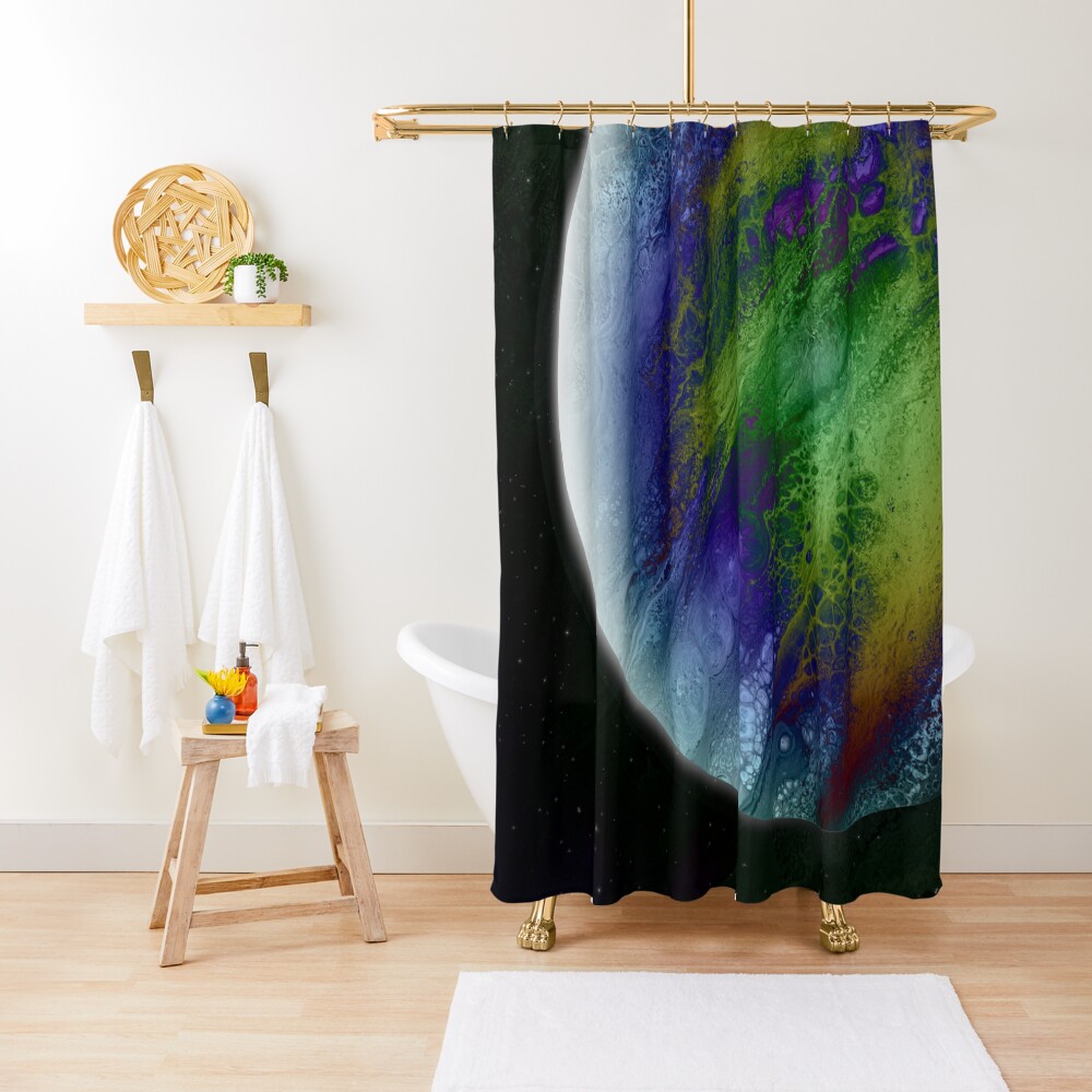 Planet Beta: Outer Space Planet Art Shower Curtain