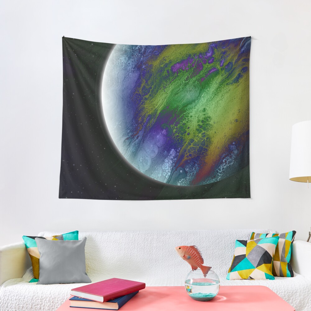 Planet Beta: Outer Space Planet Art Tapestry
