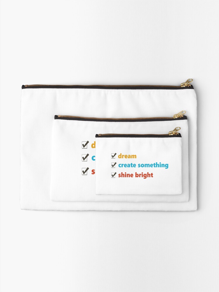 Alternate view of Dream, Create and Shine Zipper Pouch