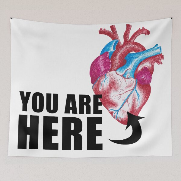Item preview, Anatomical Human Heart - hand drawn with romantic sign (Pen & ink) designed and sold by jitkaegressy.