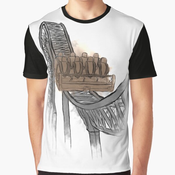 gemalte Achterbahn Grafik T-Shirt