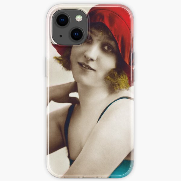 Jolie femme des années 20 sur la plage Coque souple iPhone