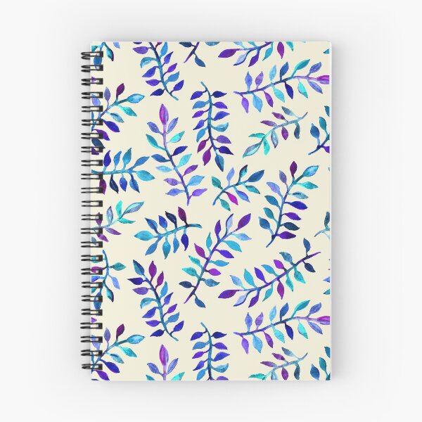 Item preview, Hand Painted Purple & Aqua Leaf Pattern on Cream designed and sold by micklyn.