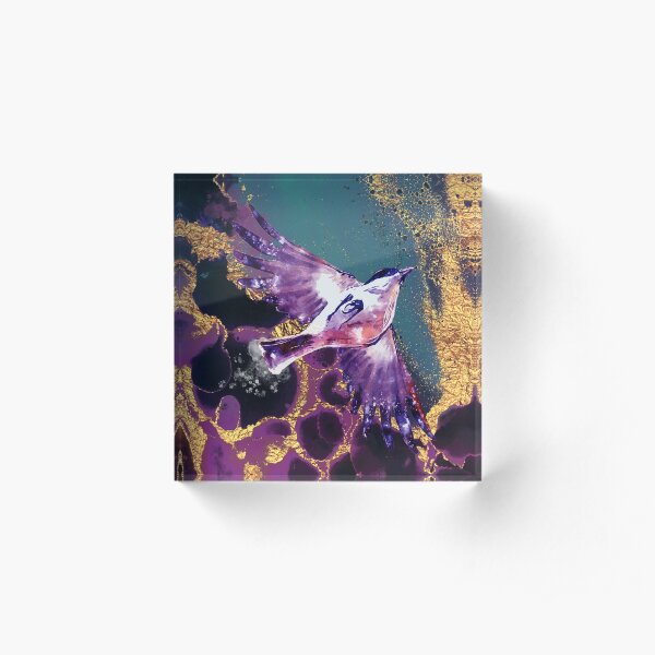Schwarzer vogel Acrylblock