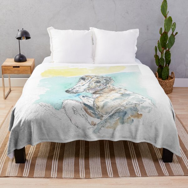 Item preview, Brindle and white greyhound portrait artwork. designed and sold by DebTheZeb.