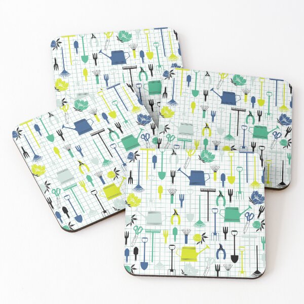 Item preview, Cute Gardening Tools in green and blue designed and sold by kapotka.