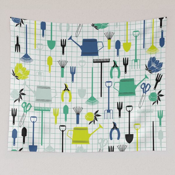Item preview, Cute Gardening Tools in green and blue designed and sold by kapotka.