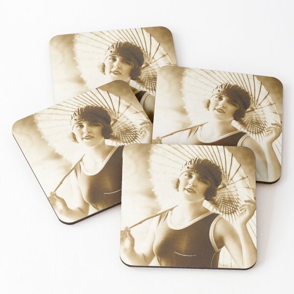Item preview, Attractive woman from the 20s on the beach with umbrella designed and sold by Francois Richet.
