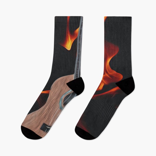 Item preview, Fire Acoustic Guitar Digital Art Design designed and sold by davidelder.