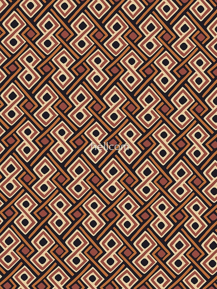 Thumbnail 3 of 3, Scarf, African Kuba Cloth Pattern designed and sold by hellcom.