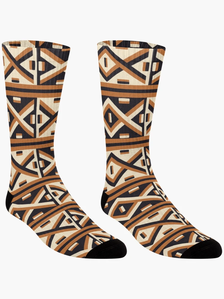 Thumbnail 3 of 5, Socks, African Kuba Raffia Pattern designed and sold by hellcom.