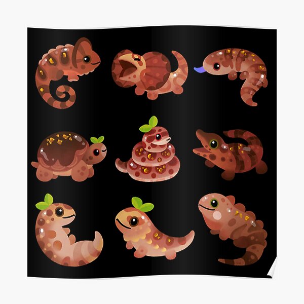 Chocolate Reptiles - dark Poster