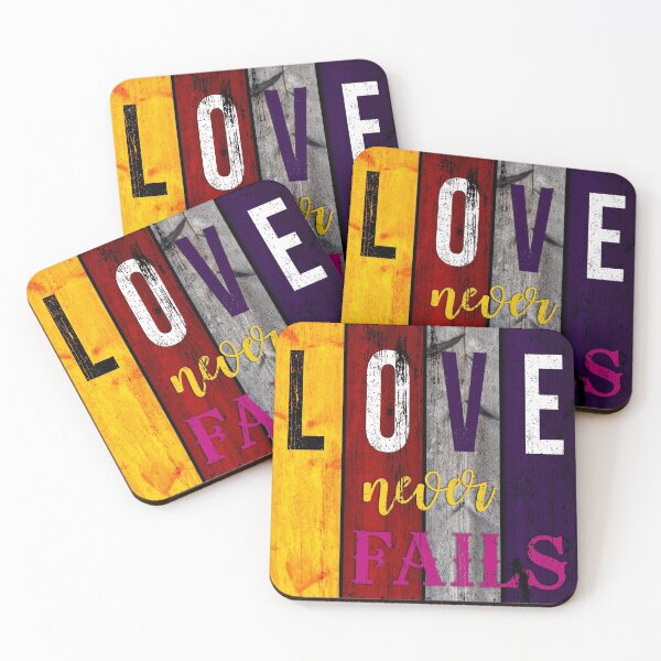 Item preview, Love Never Fails Vintage Colorful Wood designed and sold by KA DESIGNS.