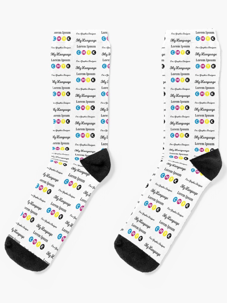 My Language Lorem Ipsum Cmyk A Design For Graphic Designers Socks By Arundesigns Redbubble