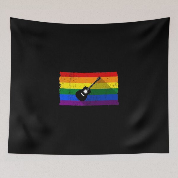 Item preview, Pride Rainbow Flag - Acoustic Guitar Shadow designed and sold by phoxydesign.
